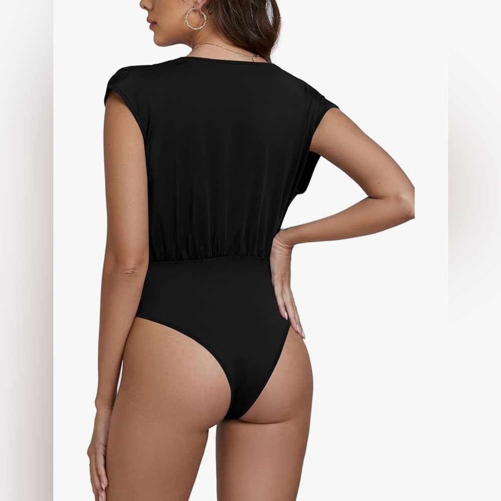 Kori Drape Chiffon Cap Sleeve Bodysuit - Picture 2 of 10